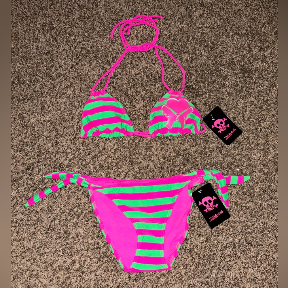 Y2K Striped Bikini